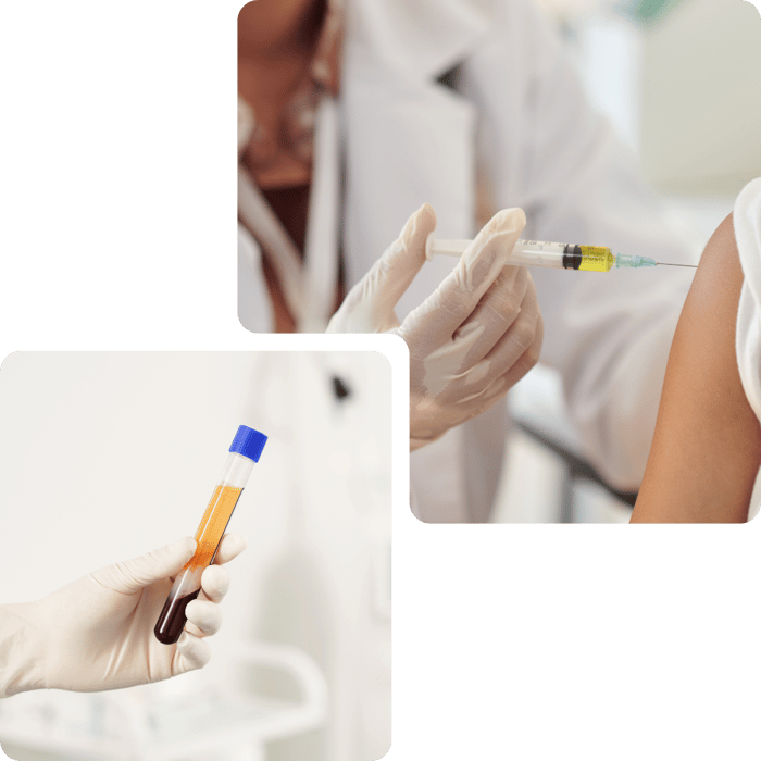 Doctor administering PRP treatment to patient