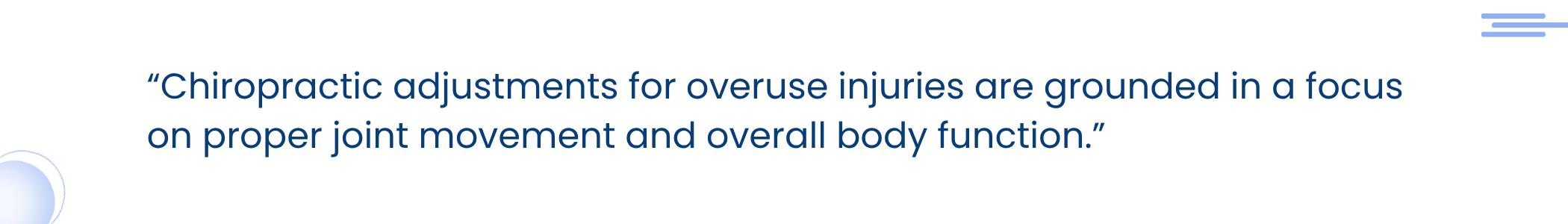 Chiropractic Adjustments for Overuse Injuries: A Smart Choice
