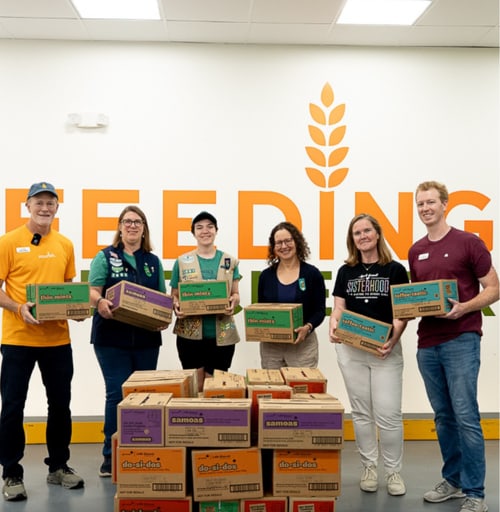 Volunteers supporting Feeding Winchester with food donations