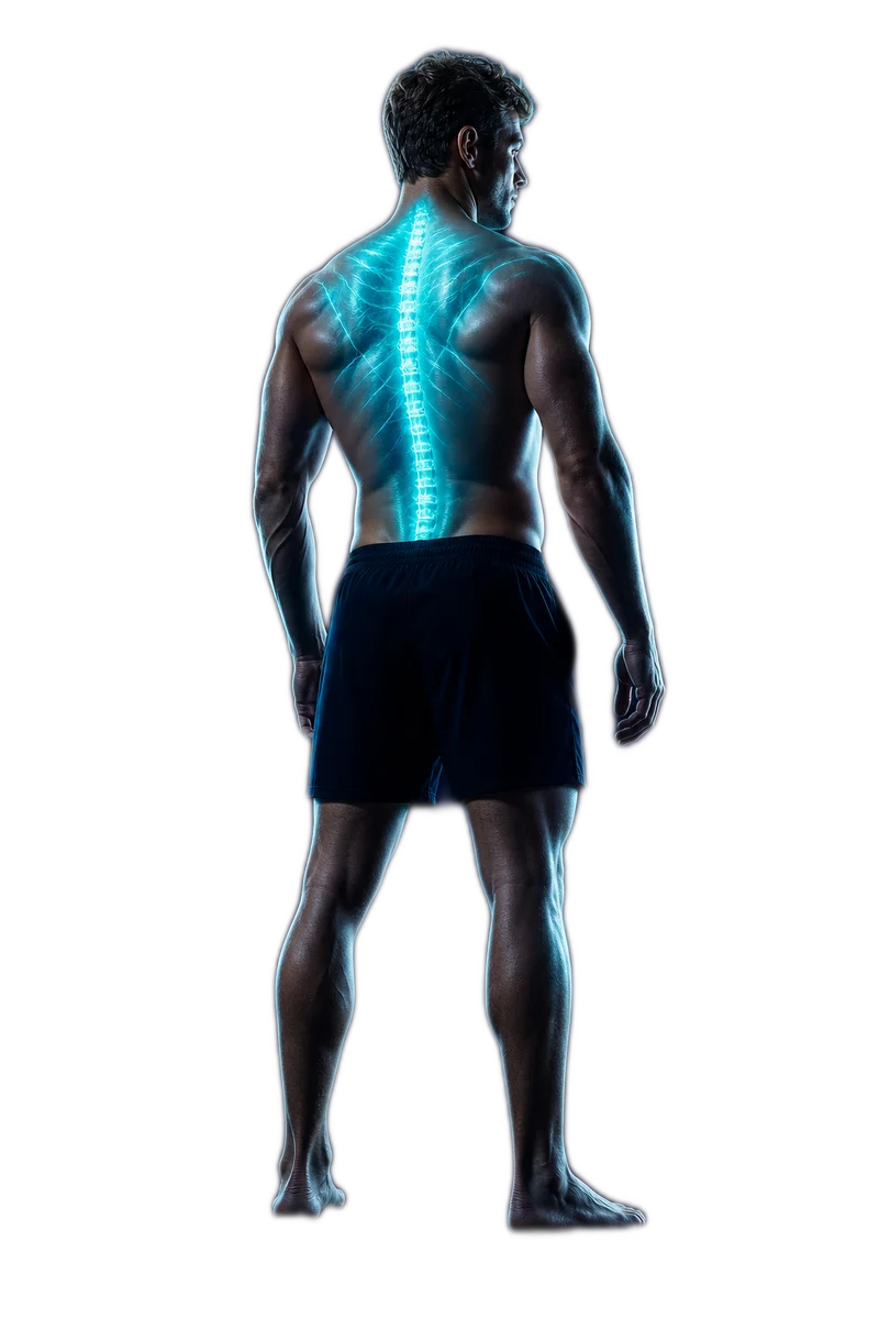 Chiropractic patient with a healthy, aligned spine